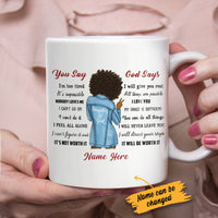 Personalized Daughter BWA God Says Mug SB72 65O34 thumb 1