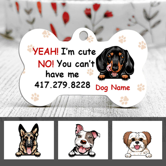 Personalized Dog I Am Cute  Bone Pet Tag NB61 85O57 1