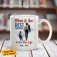 Personalized BWA Mom And Son Best Partner In Crime Black Mug AG102 73O58 thumb 1
