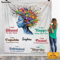 Personalized Inspirational Gift For Daughter 'I Am Blessed' Blanket 30010 thumb 1