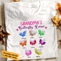 Personalized Grandma Butterfly White T Shirt JN171 85O53 thumb 1