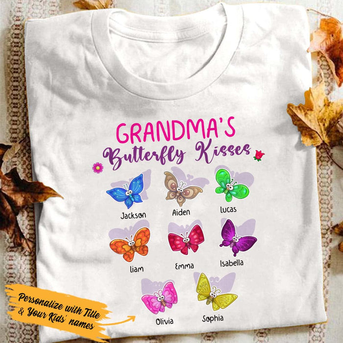 Personalized Grandma Butterfly White T Shirt JN171 85O53 1