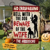 Personalized No Trespassing Halloween Flag AG192 85O57 thumb 1