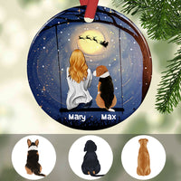 Personalized Dog Moon Christmas Ornament NB44 85O47 thumb 1