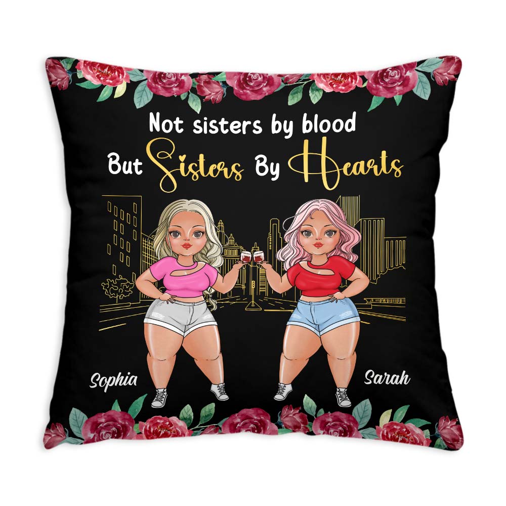 Personalized Gift For Friends Sisters By Hearts Pillow 30777 Primary Mockup