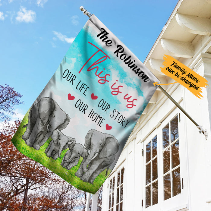 Personalized This Is Us Elephant Family Flag AG221 29O36 1