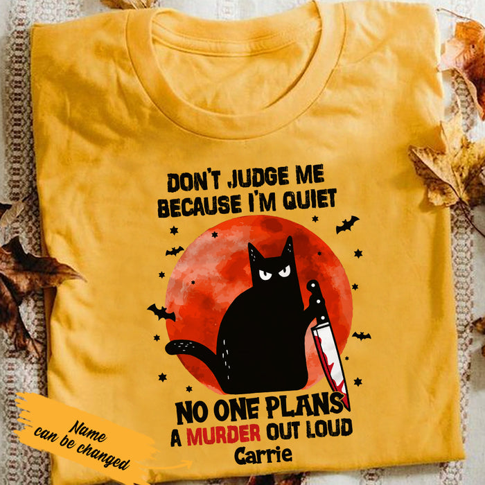 Personalized Halloween Black Cat Murderer T Shirt JL202 95O36 1