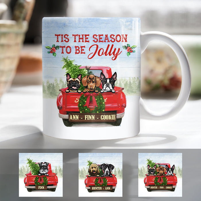 Personalized Dog  Red Truck Jolly Christmas Mug OB52 87O58 1