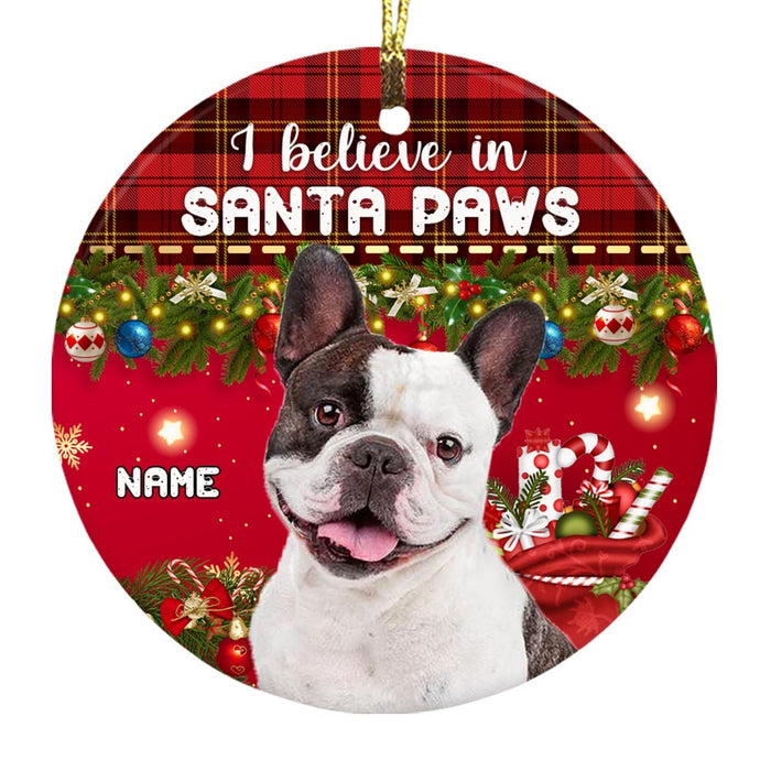 Personalized Dog Christmas Photo Circle Ornament OB193 30O58 1
