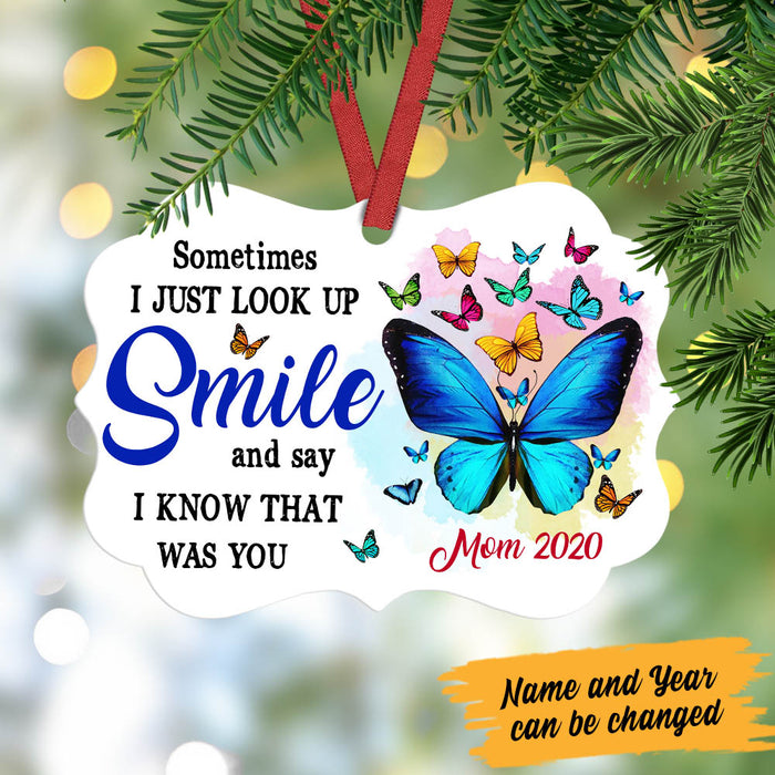 Personalized Butterfly Memorial Mom Dad Smile Benelux Ornament NB162 81O60 1
