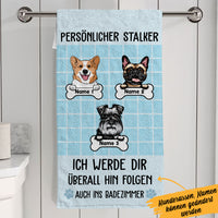 Personalized Persönlicher Stalker Hund German Personal Stalker Dog Towel AP92 67O36 thumb 1