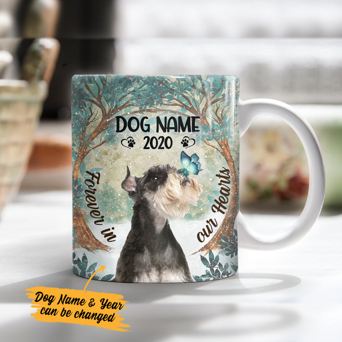 Personalized Forever In Our Hearts Schnauzer Dog Memorial Mug OB201 73O36 1