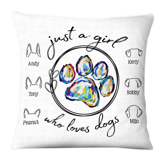 Personalized Gift For Dog Lover Just A Girl Who Loves Dogs Pillow 31512 1