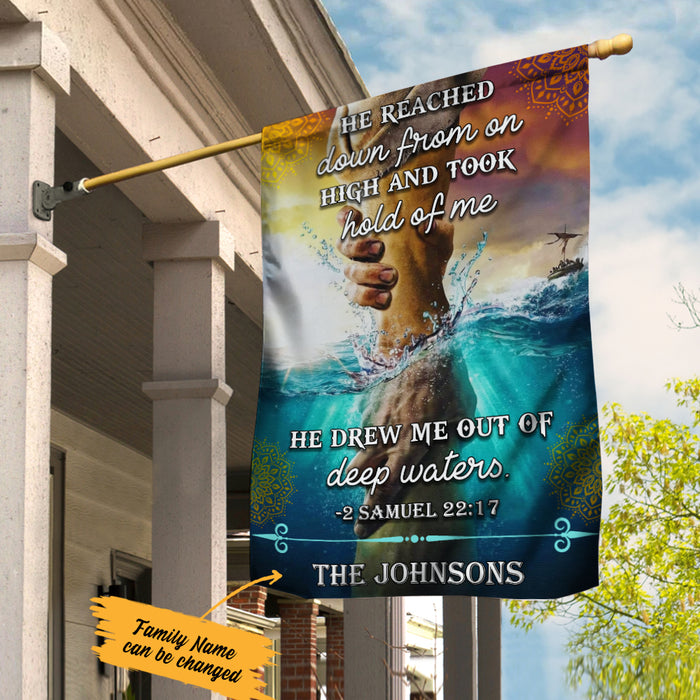 Personalized Jesus He Reached Down From On High Flag JL233 30O36 1