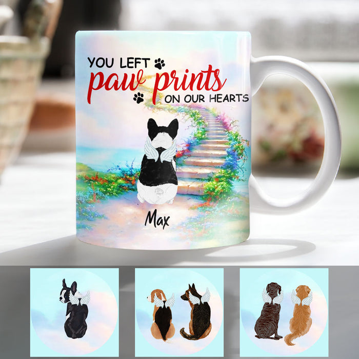 Personalized  You Left Paw Prints on My Heart Dog Memorial Mug OB191 67O53 1