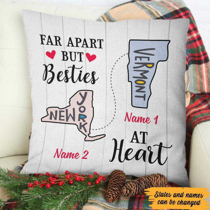 Personalized Besties At Heart Long Distance  Pillow SB2431 30O47 (Insert Included) 1