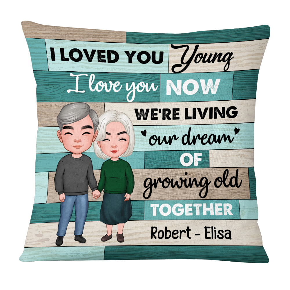 Personalized Couple We're Living Our Dream Of Growing Old Together Pillow 22684 Primary Mockup