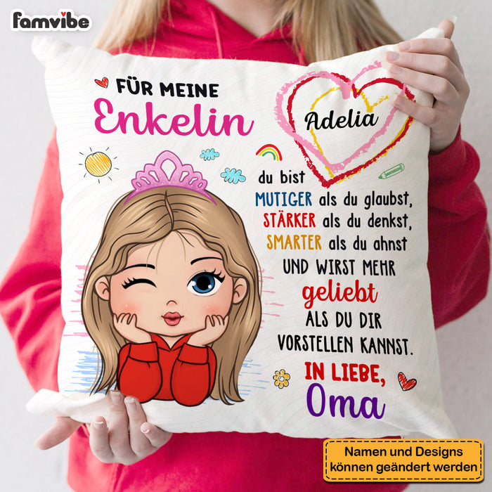 Personalized Gift For Granddaughter German Für Meine Enkelin Pillow 30221 1