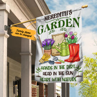 Personalized Garden Hands In The Dirt Gardening Flag AG211 26O36 thumb 1