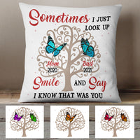 Personalized Memorial Butterflies Mom Dad Pillow MR154 67O60 (Insert Included) thumb 1