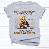 Personalized Teacher Books & Coffee T Shirt JN21 95O34 thumb 1
