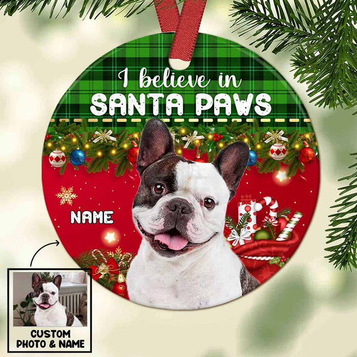 Personalized Dog Christmas Photo Circle Ornament OB193 30O58 1