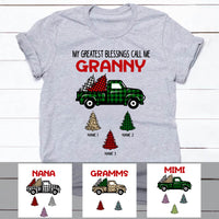 Personalized Grandma Red Truck Christmas Tree T Shirt OB83 95O60 thumb 1