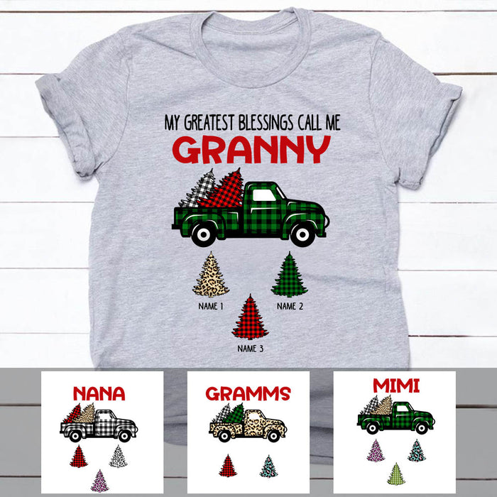 Personalized Grandma Red Truck Christmas Tree T Shirt OB83 95O60 1