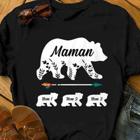 Personalized Grandma Mom Maman Grand-mère French Bear T Shirt AP83 30O53 thumb 1