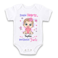 Personalized Gift For Baby First Stealin' Hearts and Bustin' Farts Baby Onesie 31287 thumb 1