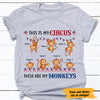 Personalized Patriotic Circus Monkeys Mom Dad T Shirt MY52 65O47 1