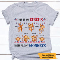 Personalized Patriotic Circus Monkeys Mom Dad T Shirt MY52 65O47 thumb 1