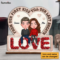 Personalized  Couple From Our First Kiss Till Our Breath Wood Plaque 22822 thumb 1