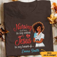 Personalized Jesus Nurse Melanin T Shirt JN211 65O57 thumb 1