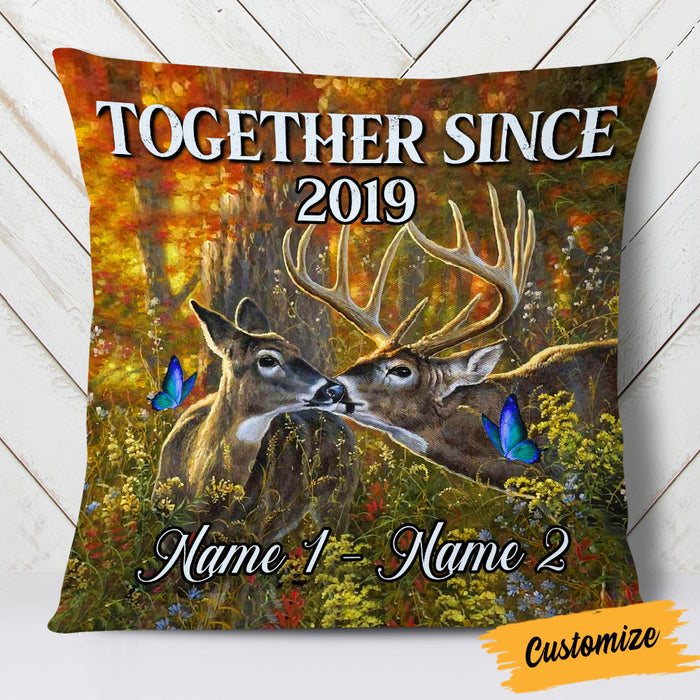 Personalized Deer Hunting Couple Pillow DB34 87O53 1