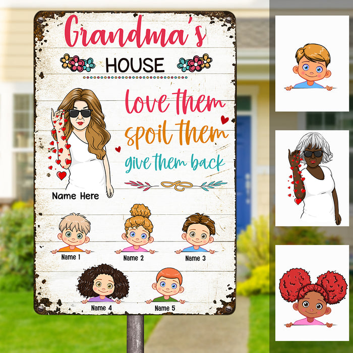 Personalized Mom Grandma Love Spoil Metal Sign JL62 30O57 1