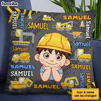 Personalized Construction Excavator Custom Name Pillow 30894 thumb 1