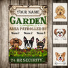Personalized Garden Patrolled By Dog Metal Sign JN291 95O36 1