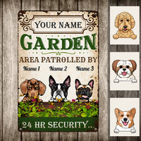 Personalized Garden Patrolled By Dog Metal Sign JN291 95O36 thumb 1