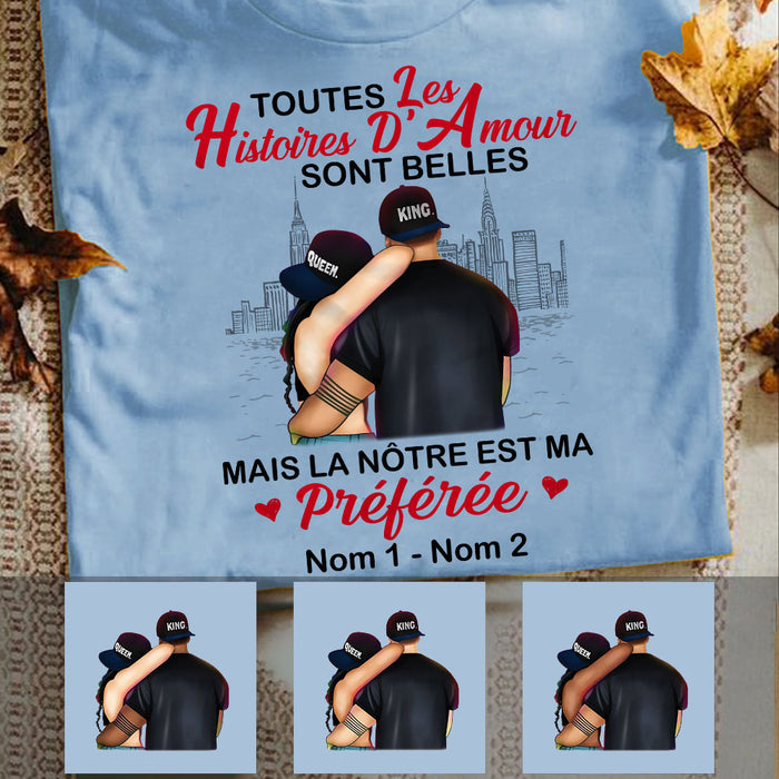 Personalized Couple French Coupler Love Story T Shirt MR294 30O53 1