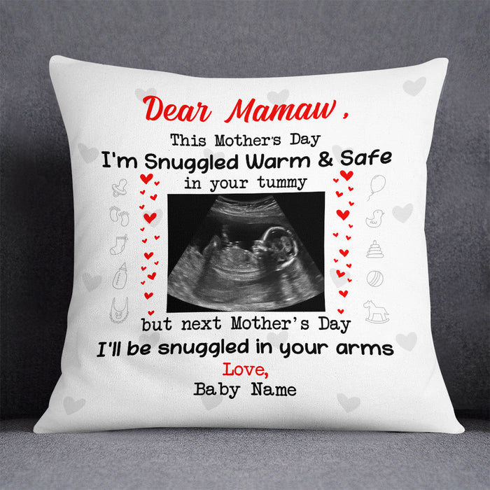 Personalized Baby Snuggled Up In Love Of Mom Pillow MR51 65O53 (Insert Included) 1