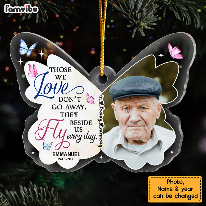 Personalized Butterfly Memorial Those We Love Don't Go Away Ornament 30083 1