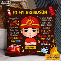 Personalized Gift For Grandson To My Grandson Fireman Kid Pillow 30791 thumb 1