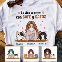 Personalized Cat Mom Spanish Mamá Gato T Shirt AP163 26O53 thumb 1