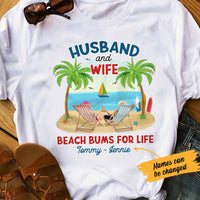 Personalized Husband & Wife Beach Bums White T Shirt JN272 95O47 thumb 1
