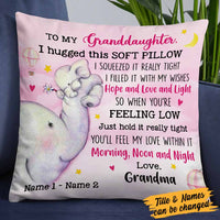 Personalized Elephant Granddaughter Hug This Pillow JR32 81O58 thumb 1