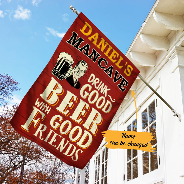 Personalized Man Cave Home Bar Good Beer Good Friend Flag AG121 95O58 1