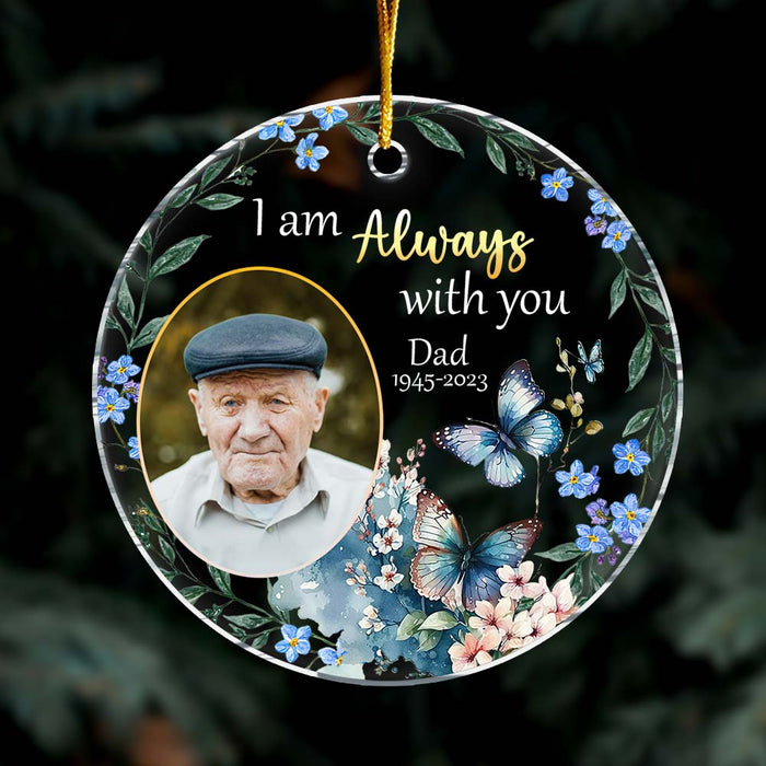 Personalized Memorial Butterflies Gift I'm Always With You Circle Ornament 30065 1
