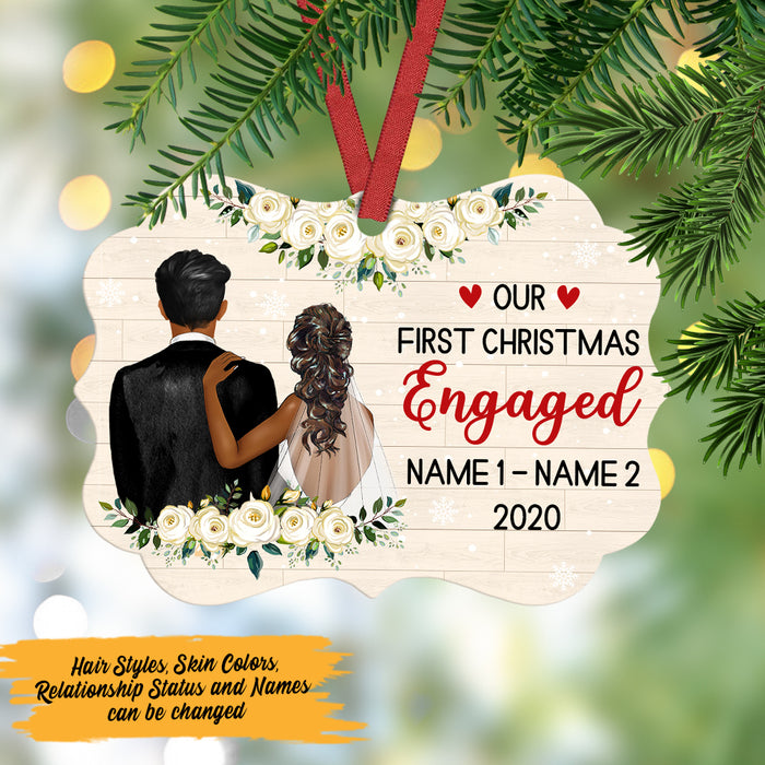 Personalized First Christmas Couple MDF Benelux Ornament NB92 85O47 1