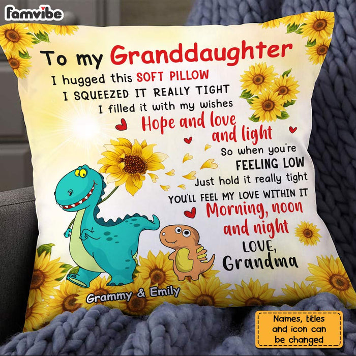 Personalized To Granddaughter Sunflower Hug This Pillow AG224 58O31 1